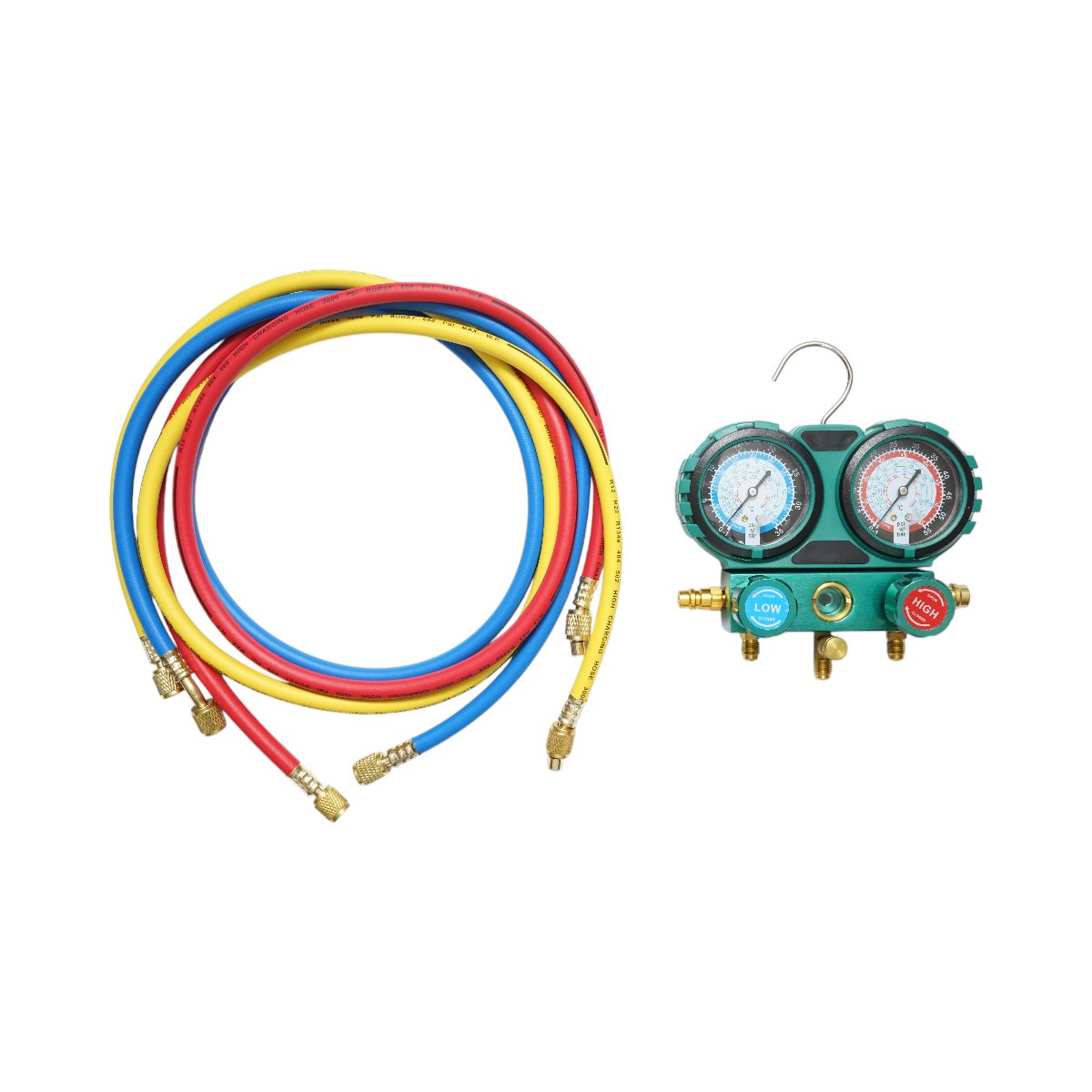Trusa verificare si incarcare instalatii aer conditionat auto, freon R22, R32, R134a, R410a